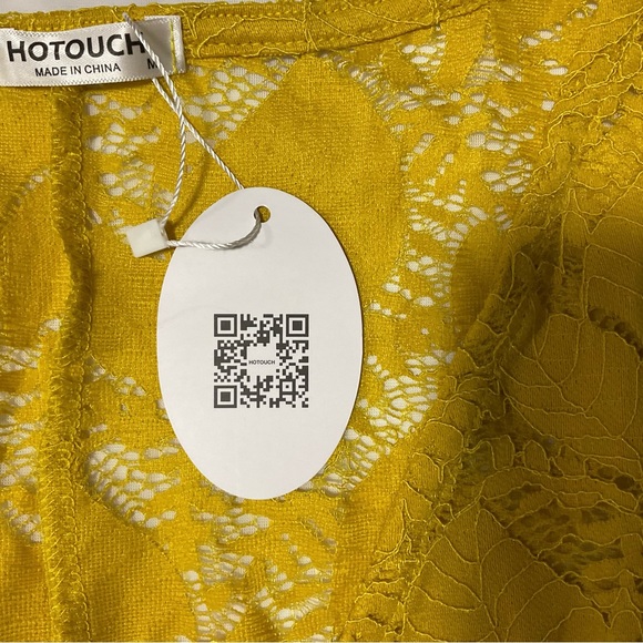 NWT Hotouch Lace Patchwork Floral Pattern Overlay Top V-neck Loose Short Sleeves - Picture 6 of 16